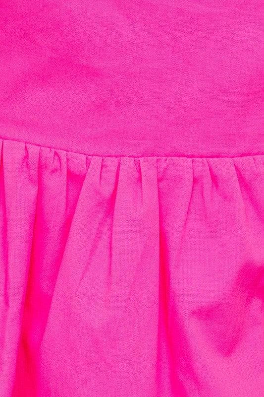 Heidi-Mode | Le Lis Kurzarmpuffärmel Babydoll-Kleid mit Rückenschnürung