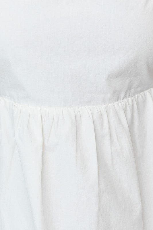 Heidi-Mode | Le Lis Kurzarmpuffärmel Babydoll-Kleid mit Rückenschnürung