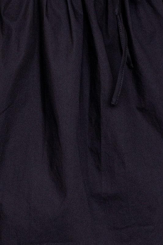 Heidi-Mode | Le Lis Kurzarmpuffärmel Babydoll-Kleid mit Rückenschnürung
