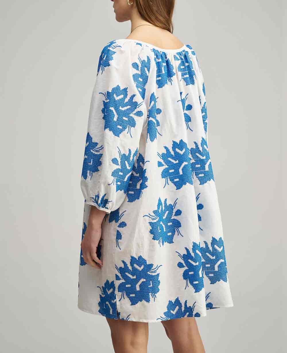 DRESS "SENTONI" - WHITE/BLUE