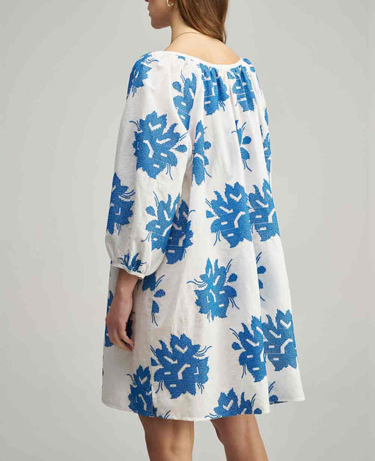 DRESS "SENTONI" - WHITE/BLUE