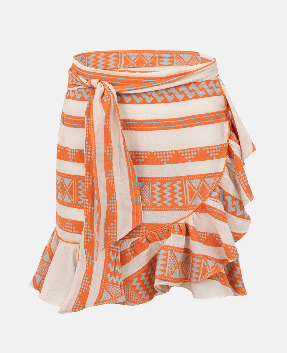 SKIRT "KLIDI" OFFWHITE/ORANGE