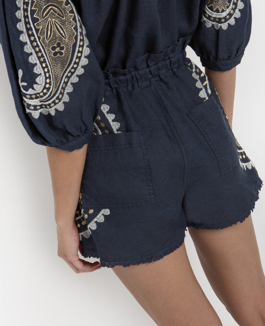 SHORTS "PAISLEY" NAVY/WHITE/GOLD