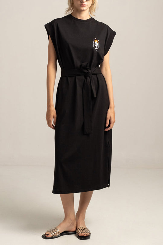 COTTON DRESS "IMMORTALITY" BLACK