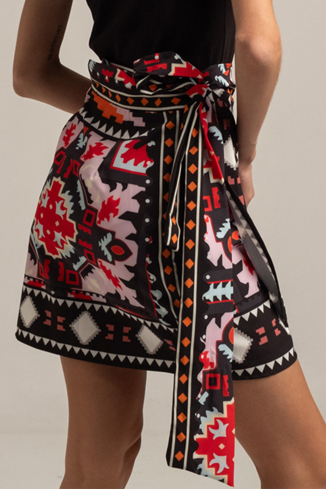 WRAP SKIRT "LABYRINTH" MULTICOLOR