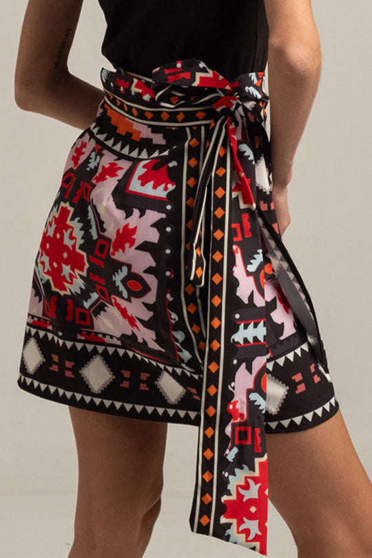 WRAP SKIRT "LABYRINTH" MULTICOLOR