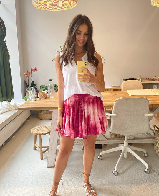 SKIRT "MARBLE" RASPBERRY