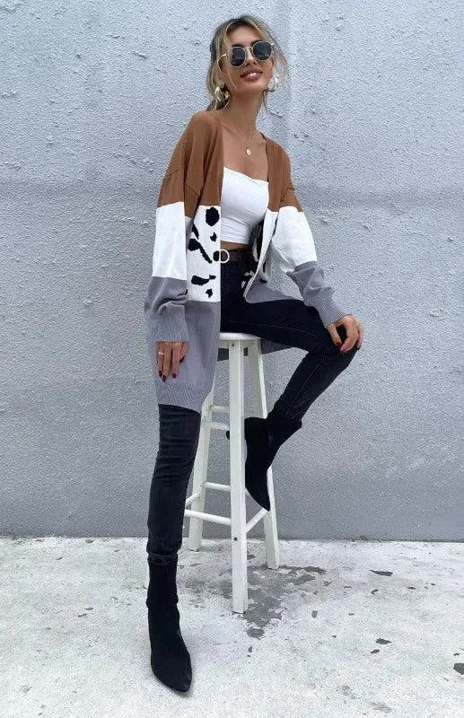 Heidi-Mode | Print Damen Strickjacke Pullover