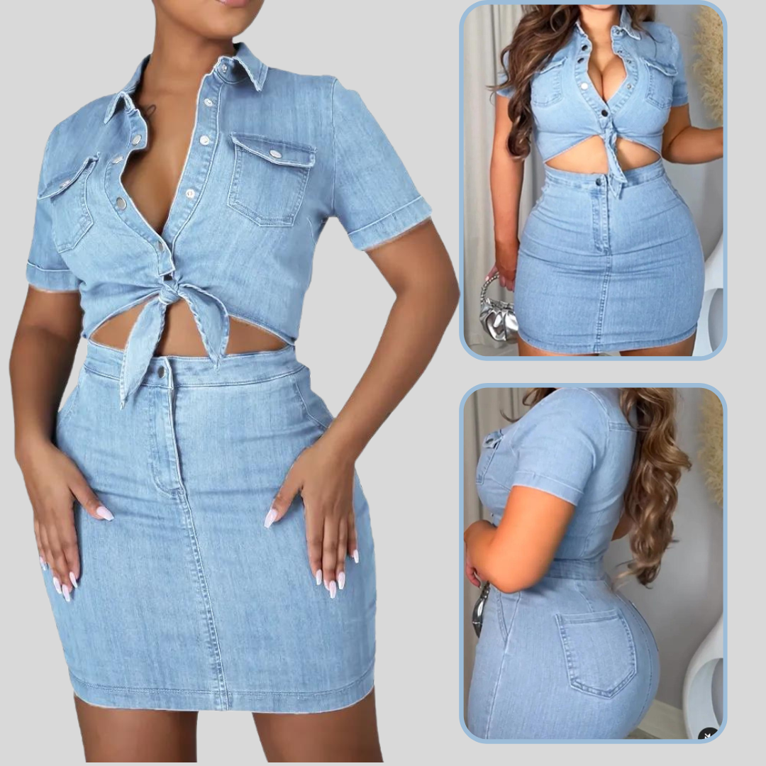 Heidi | Sexy Passform Denim-Kleid Bodycon