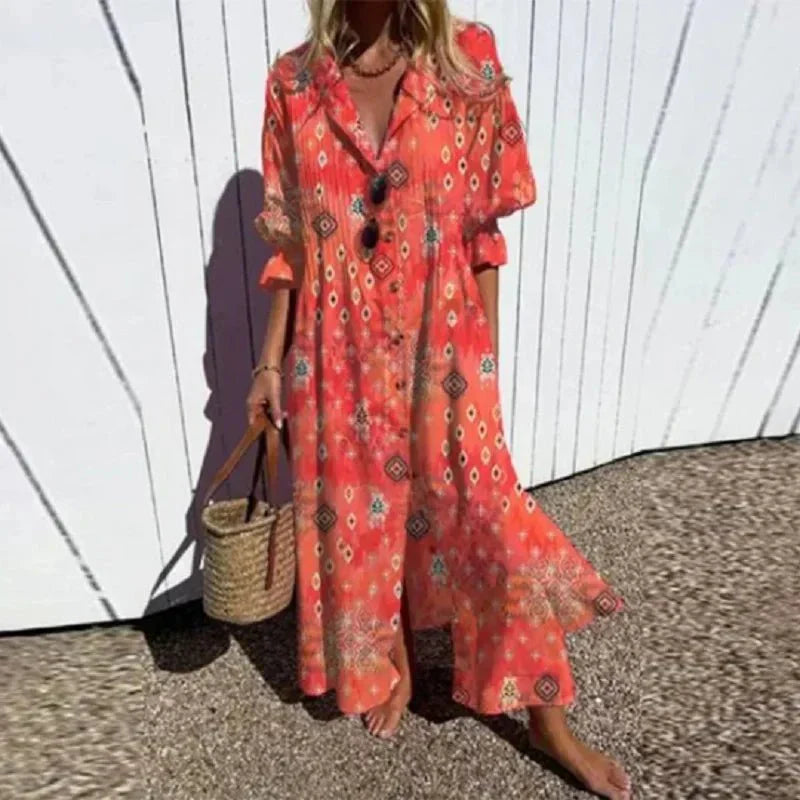 Heidi-Mode | Klassisches Boho Maxi Kleid