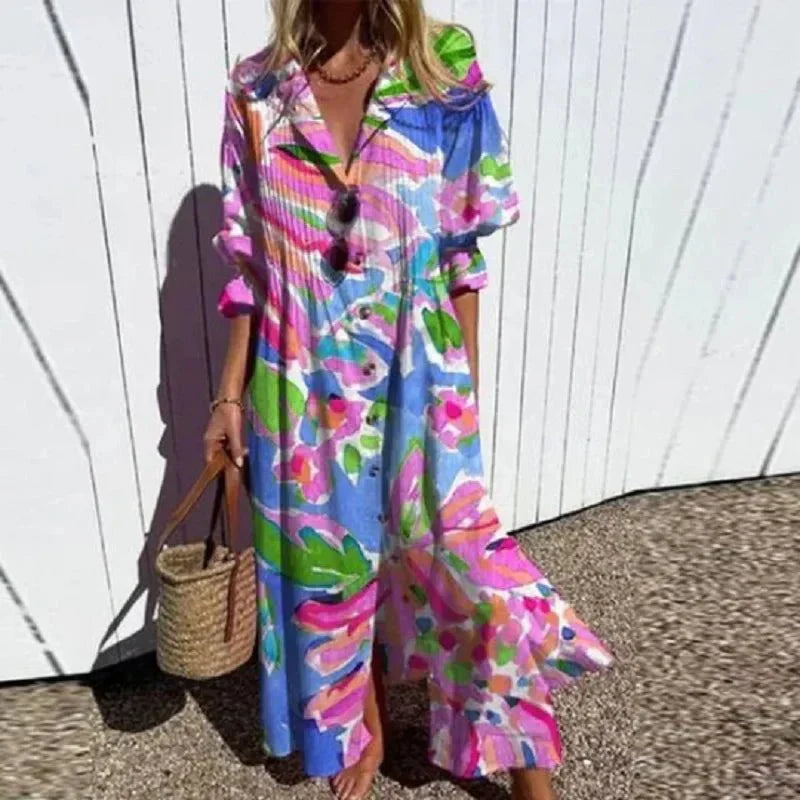 Heidi-Mode | Klassisches Boho Maxi Kleid