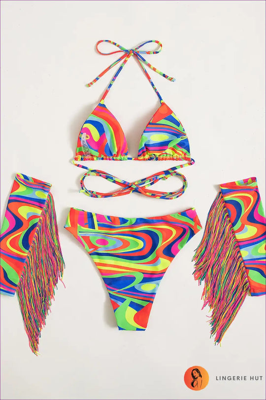 Heidi-Mode | Candy Swirl Fransen-Bikini - Stil in Farbe