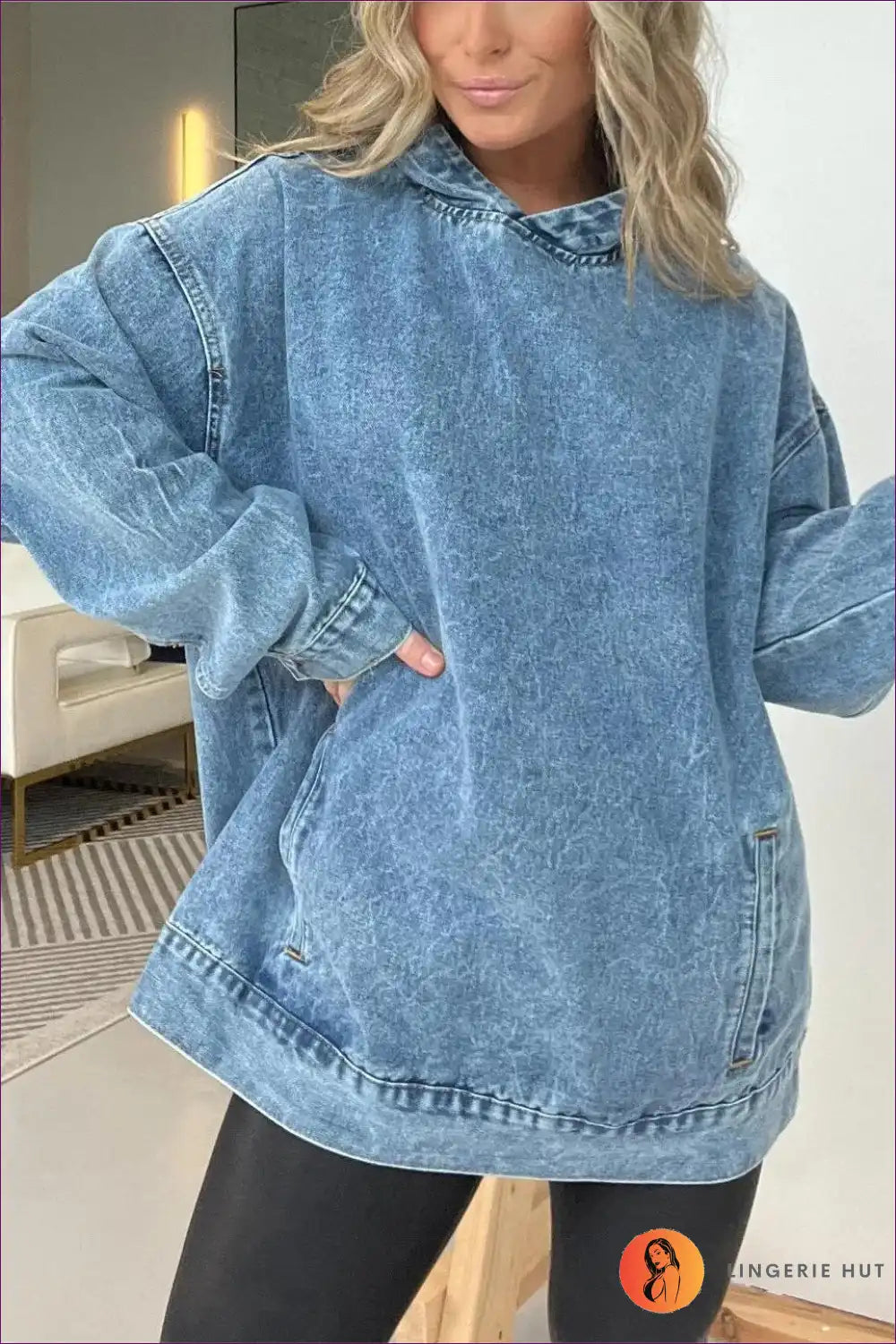 Heidi-Mode | Schickes Casual Denim Hoodie – Mühelos Cool