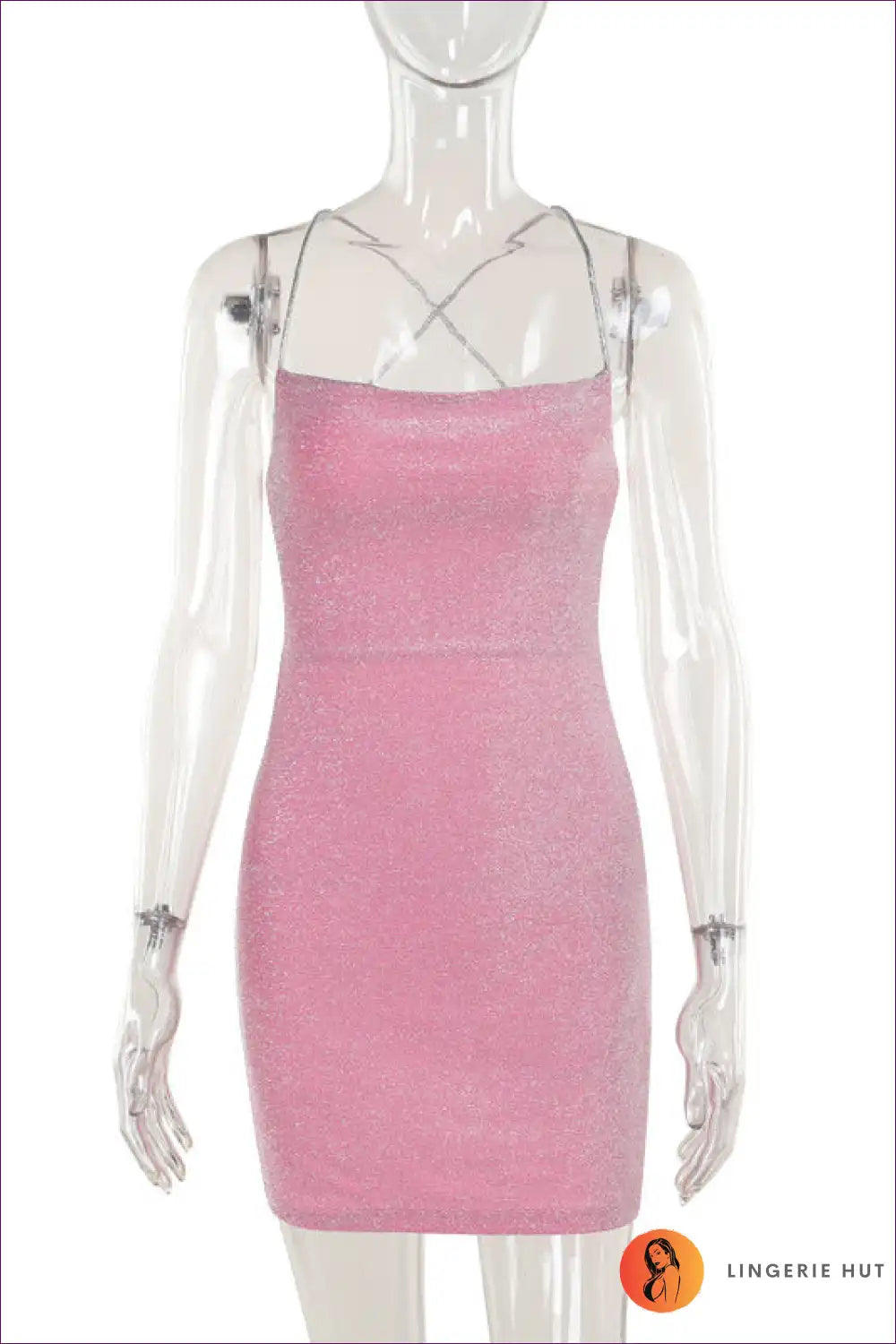 Heidi-Mode | Glitter Glam Pink Mini Kleid - Strahlende Party Perfektion