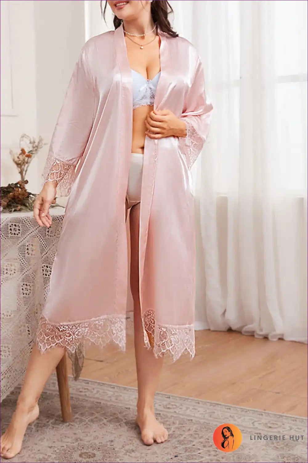 Heidi-Mode | Luxus Lounge Satin Robe - Mühelose Eleganz