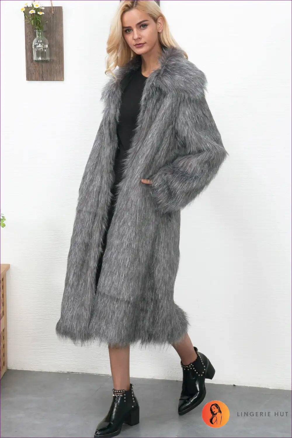Heidi-Mode | Luxuriöser langer Kunstfellmantel - Zeitloser Winterglamour