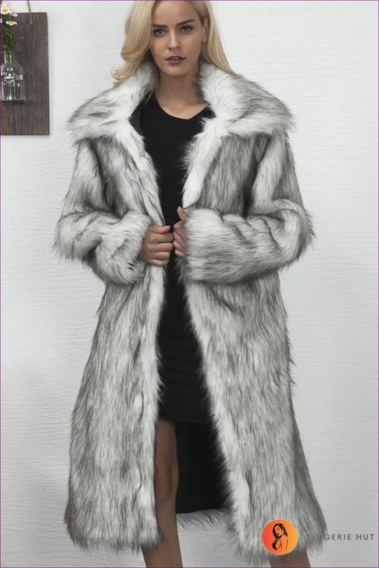 Heidi-Mode | Luxuriöser langer Kunstfellmantel - Zeitloser Winterglamour