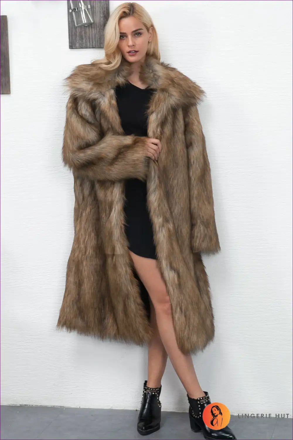 Heidi-Mode | Luxuriöser langer Kunstfellmantel - Zeitloser Winterglamour