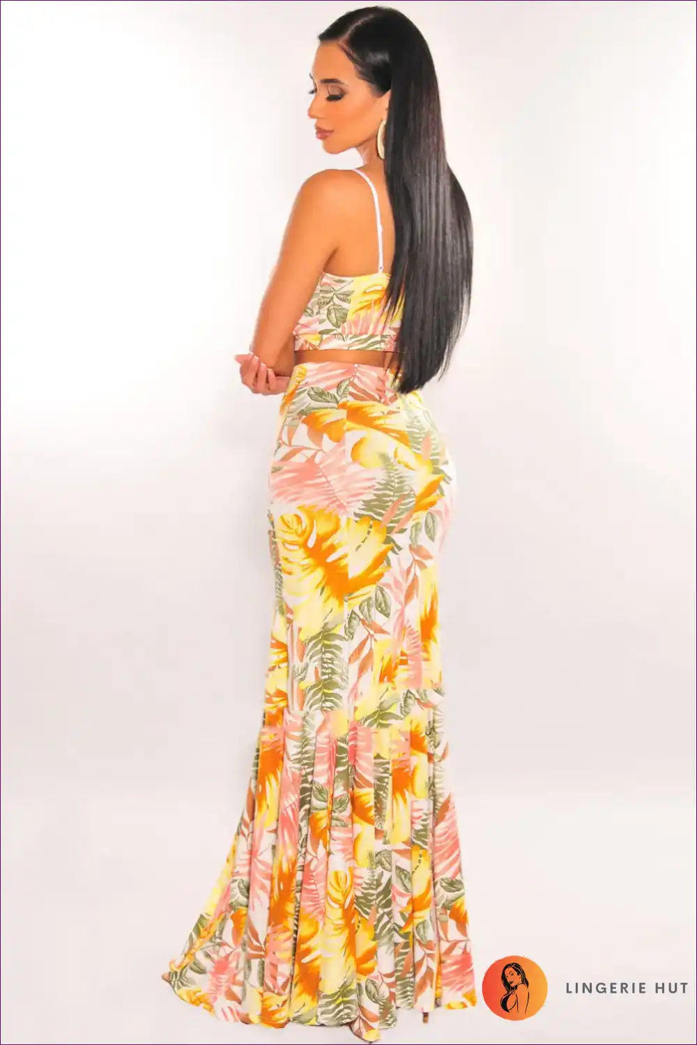 Heidi-Mode | Tropisches Cutout V-Ausschnitt Set - Boho Sommer Glam