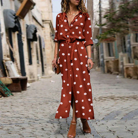 Modisches Kleid für Damen mit Polka Dots