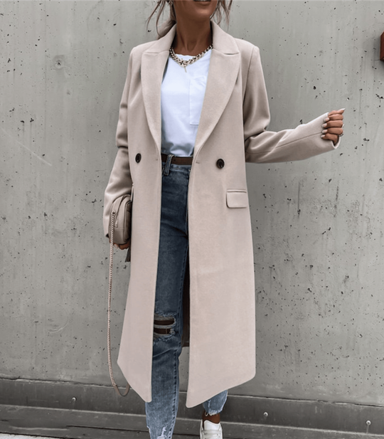 Heidi-Mode | Lockere Wolljacke mit Taschen und Knöpfen