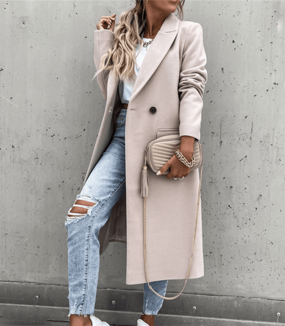 Heidi-Mode | Lockere Wolljacke mit Taschen und Knöpfen
