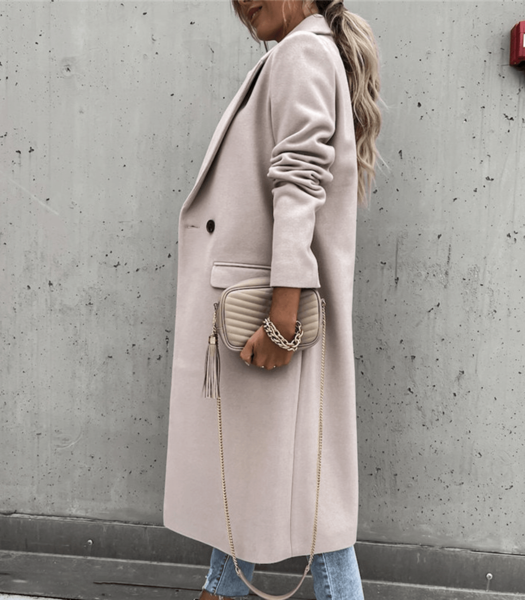 Heidi-Mode | Lockere Wolljacke mit Taschen und Knöpfen