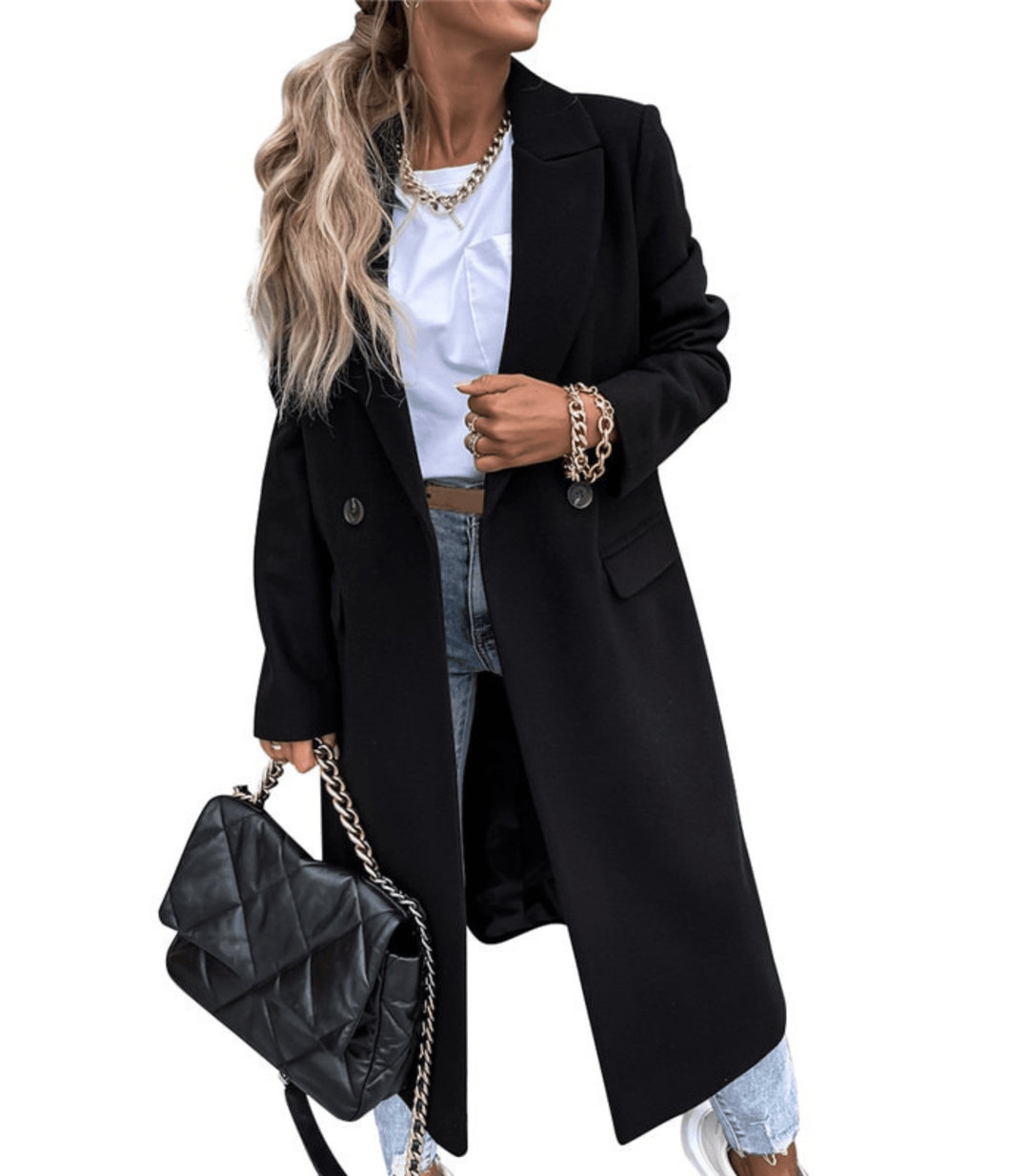 Heidi-Mode | Lockere Wolljacke mit Taschen und Knöpfen