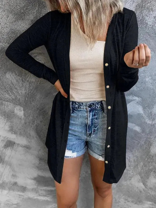 Heidi-Mode | Damen Knopf Strickjacke Pullover im Stilvollen Look