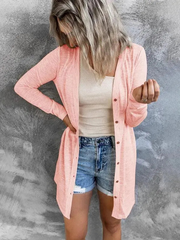 Heidi-Mode | Damen Knopf Strickjacke Pullover im Stilvollen Look