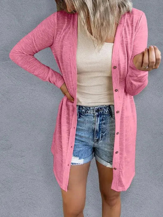 Heidi-Mode | Damen Knopf Strickjacke Pullover im Stilvollen Look