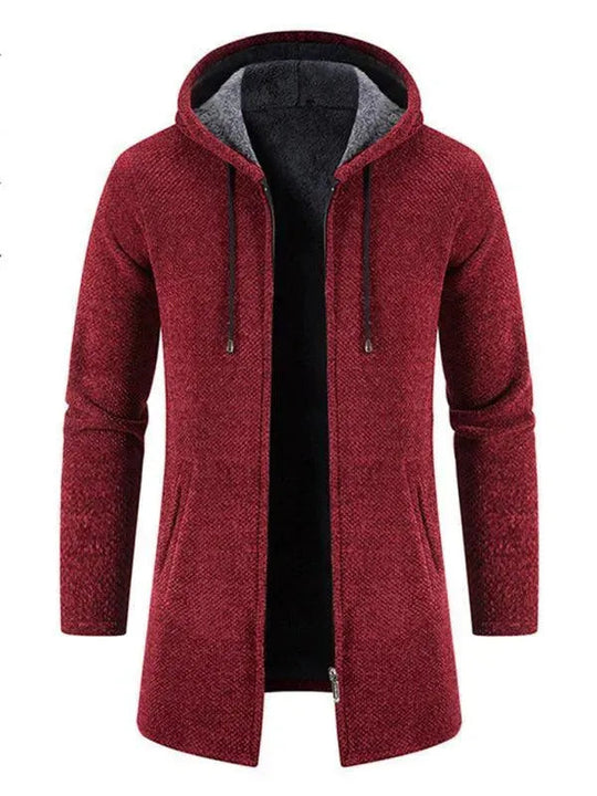 Heidi-Mode | Kapuzen Reißverschluss Männer Strickjacke Pullover
