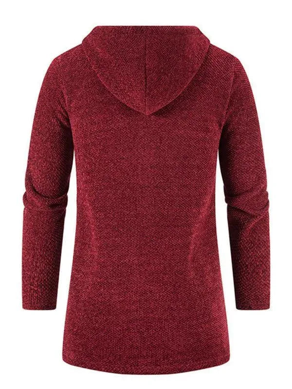 Heidi-Mode | Kapuzen Reißverschluss Männer Strickjacke Pullover