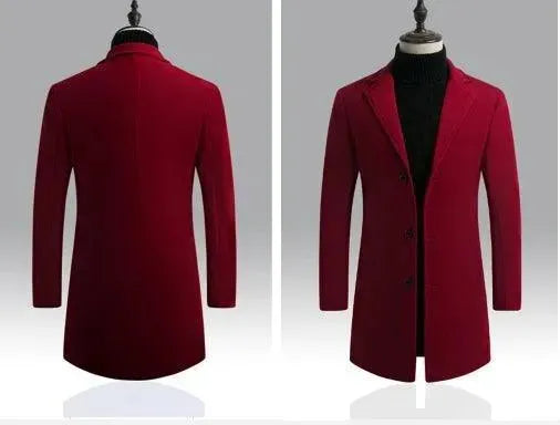 Heidi-Mode | Langer Wolliger Männer Wintermantel