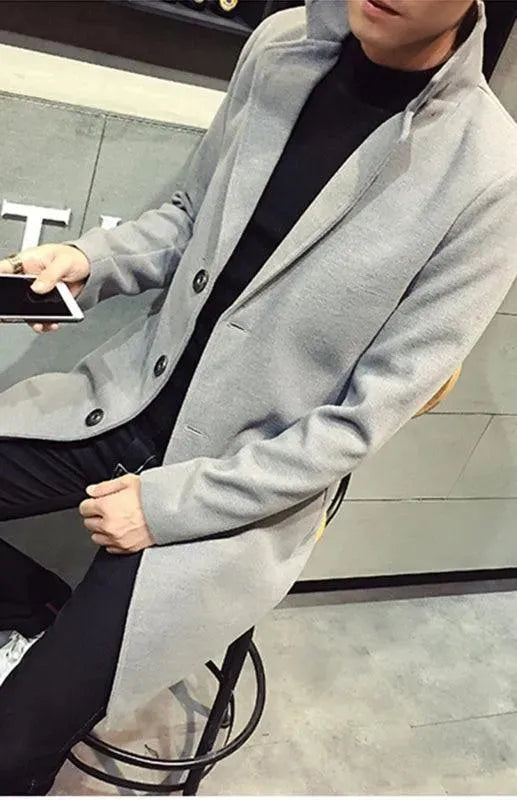 Heidi-Mode | Langer Wolliger Männer Wintermantel