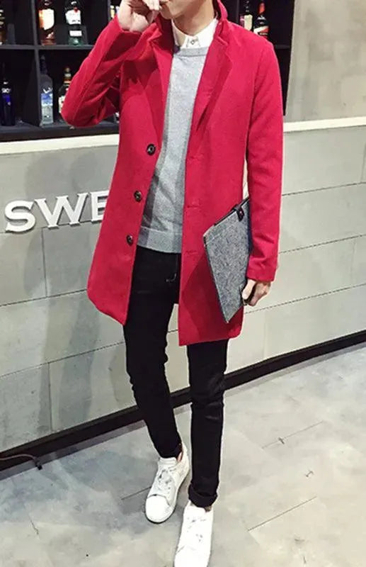 Heidi-Mode | Langer Wolliger Männer Wintermantel