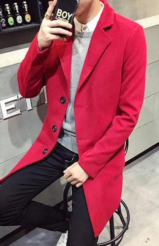 Heidi-Mode | Langer Wolliger Männer Wintermantel