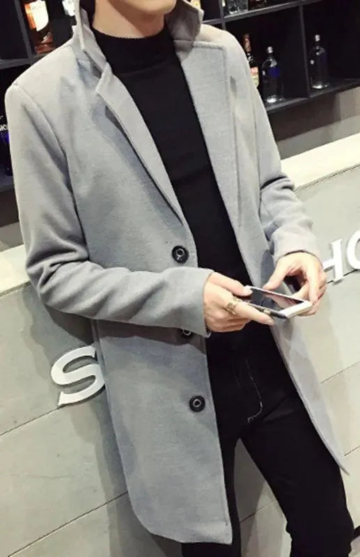 Heidi-Mode | Langer Wolliger Männer Wintermantel