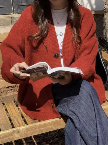 Heidi-Mode | Knopf Vielseitiger Damen Strickjacke Pullover