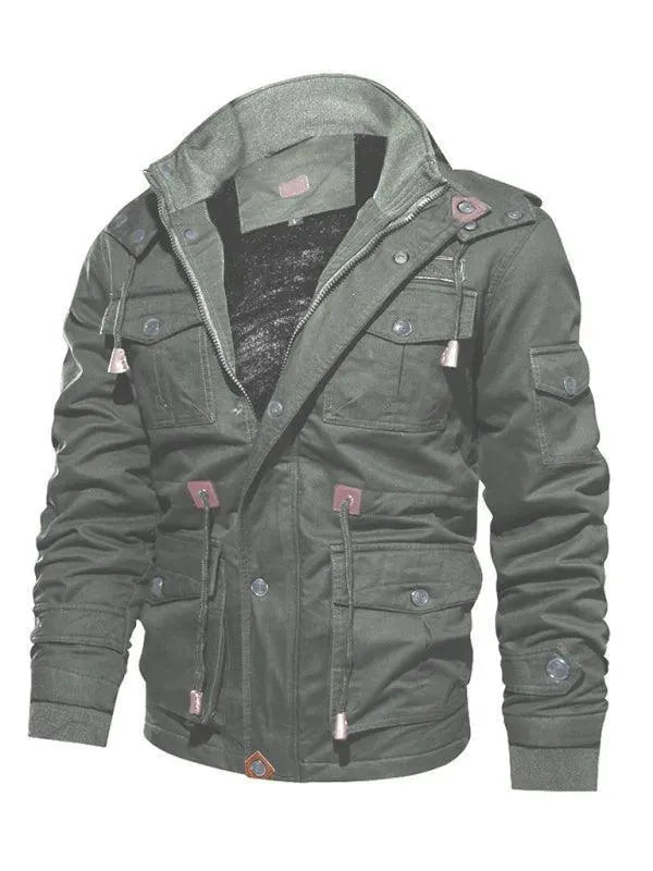 Heidi-Mode | Lockere Stehkragen Kapuzenjacke für Herren Winter