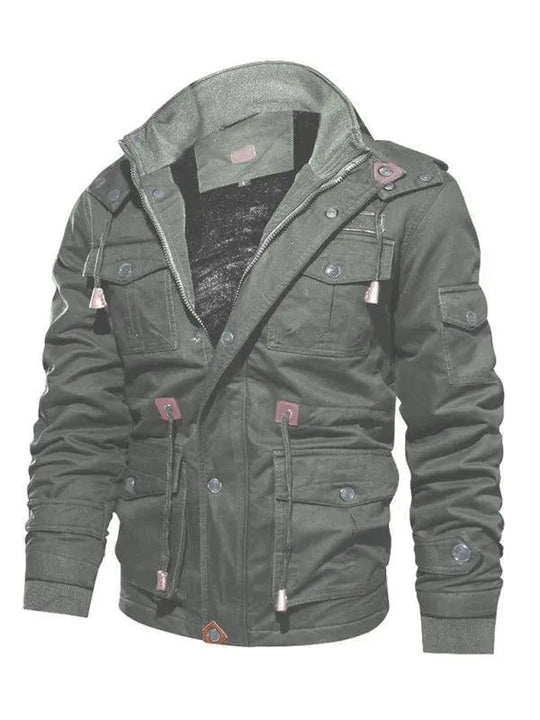 Heidi-Mode | Lockere Stehkragen Kapuzenjacke für Herren Winter