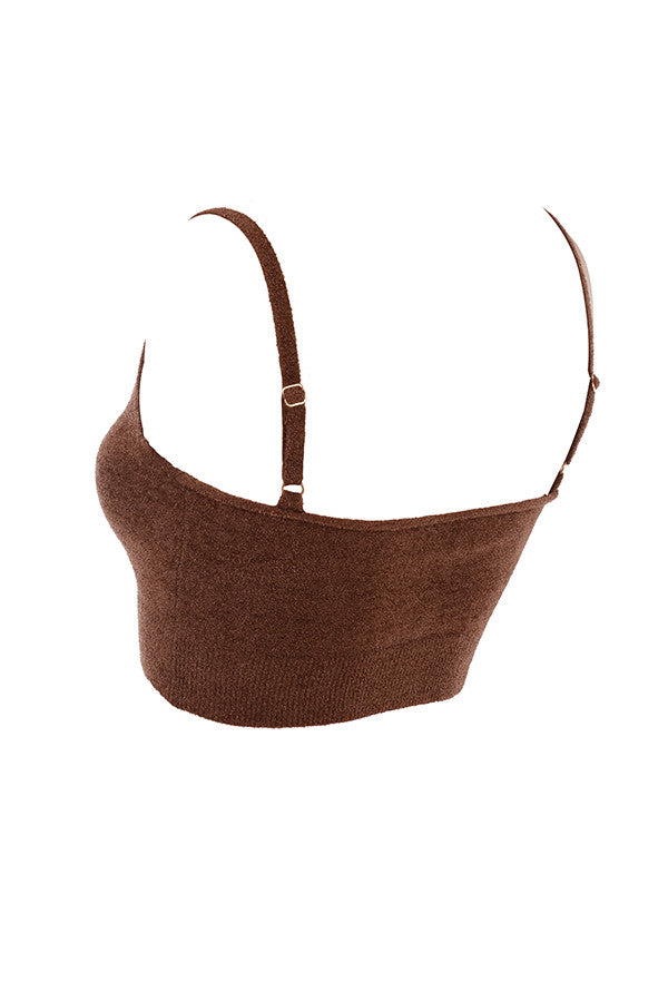 Heidi-Mode | Schokolade Fluffy Crop Top mit Hohe Taille Shorts
