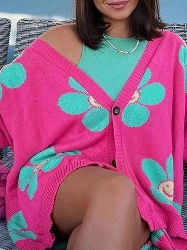 Heidi-Mode | Klassischer Strick Frauen Strickjacke Pullover