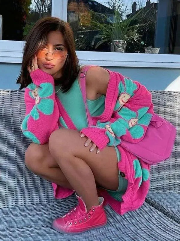 Heidi-Mode | Klassischer Strick Frauen Strickjacke Pullover