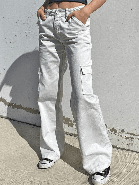 Heidi-Mode | Niedrige Taille Y2k Gerade Bein Hose