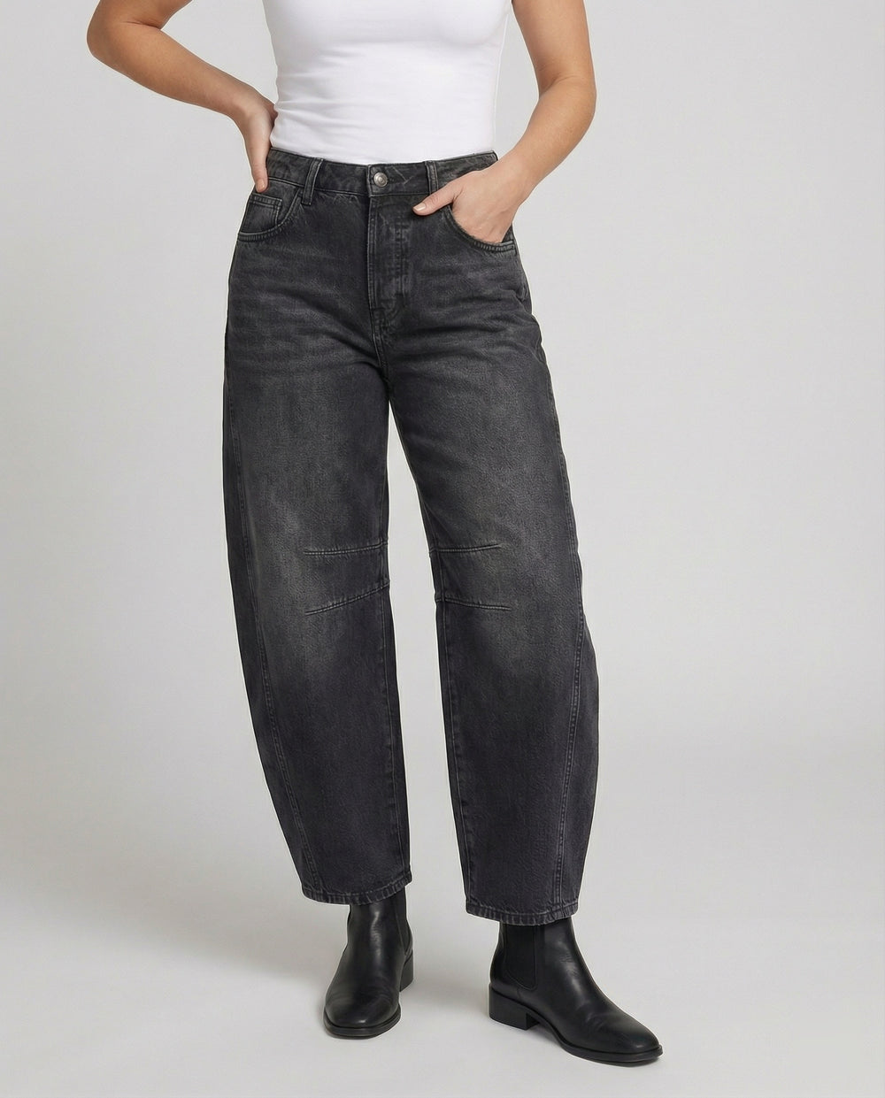 Heidi-Mode | Mid Rise Barrel Jeans für Damen