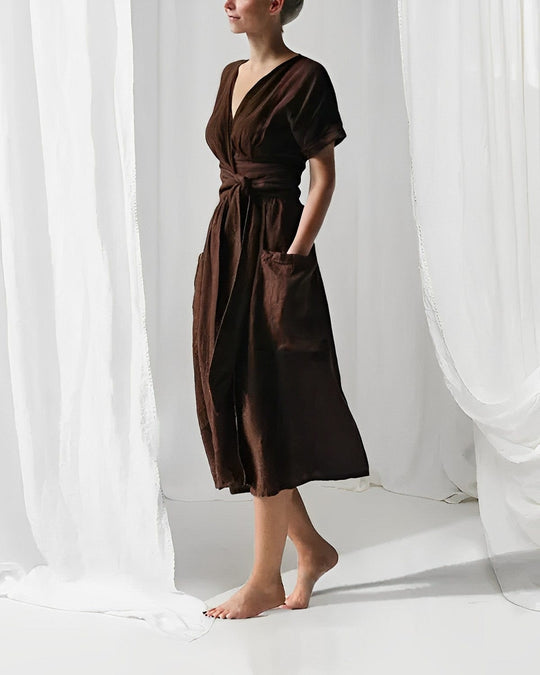 Elegantes Leinenkleid Mode