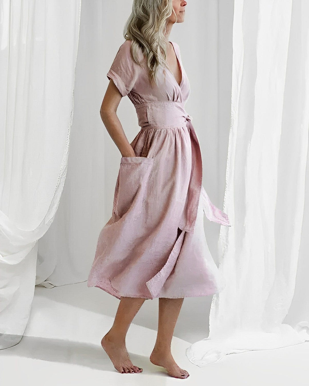 Elegantes Leinenkleid Mode