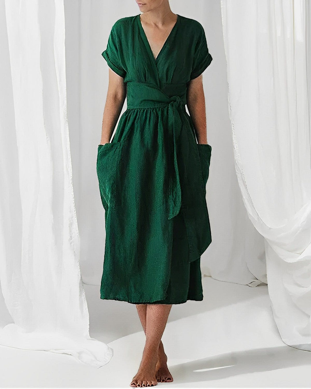 Elegantes Leinenkleid Mode