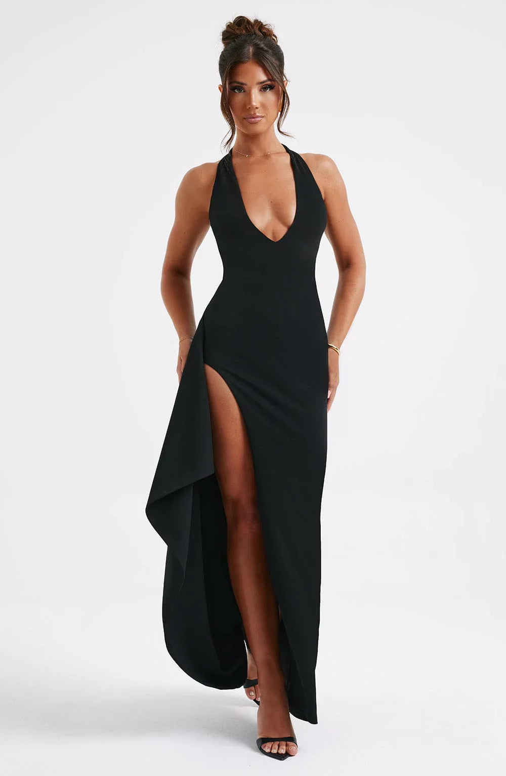 Heidi-Mode | Lange Maxikleid mit Rüschendetails